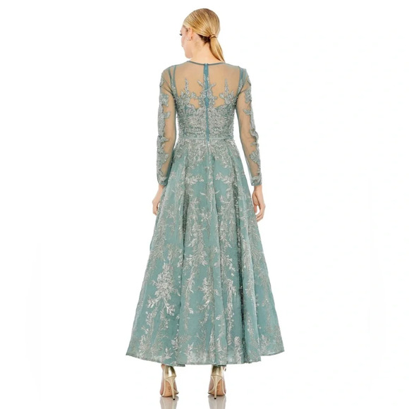 Mac Duggal Long Sleeve Formal Tea Length Dress NWT. SIZE 16. - Picture 2 of 7